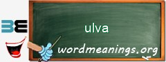 WordMeaning blackboard for ulva